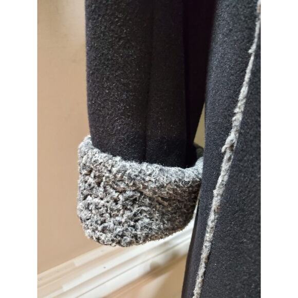 Vintage Madeline Women's Black Wool Long Sleeve Buttons Front Long Coat XL - Picture 5 of 11